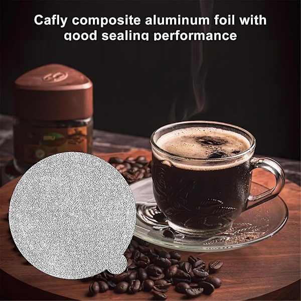 Aluminiumfolie Lock - Återanvändbara Kapslar Kaffe Pods 120 st, för Vertuoline Vertuo Återanvändbara Kaffe Pods Lock 62mm