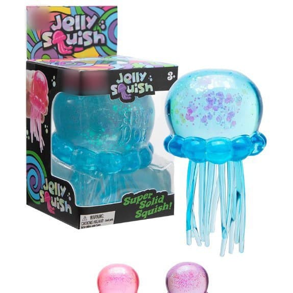 NeeDoh Jellyfish Jelly Squish Stress Fidget Sensorisk Klemmelegetøj til Børn Voksne Blå{F3}