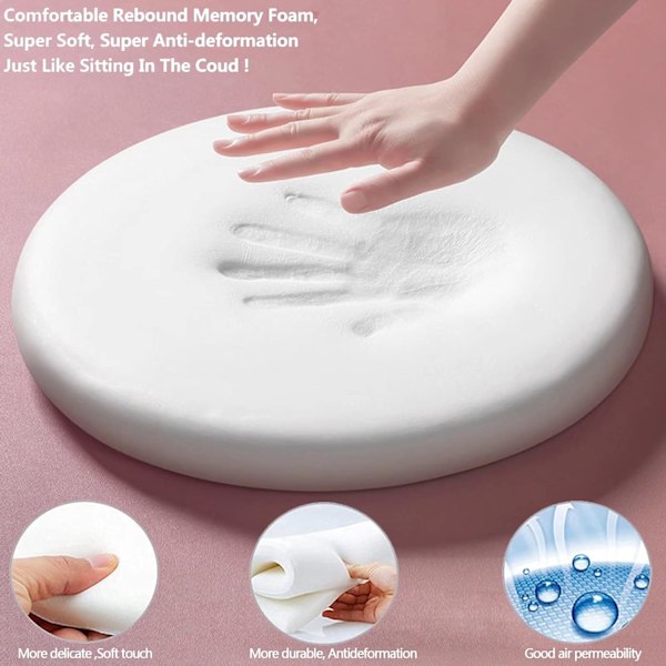 Paksu pyöreä tuolin pehmuste, irrotettava puutarhatuolin pehmuste, memory foam sisä- ja ulkokäyttöön, 30 cm sinivihreä, A