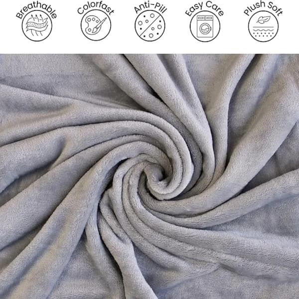 Koselig flanell vinterteppe, varmt sofateppe, mykt, tykt fritidsteppe vinter Light Grey 69.69x60.63in