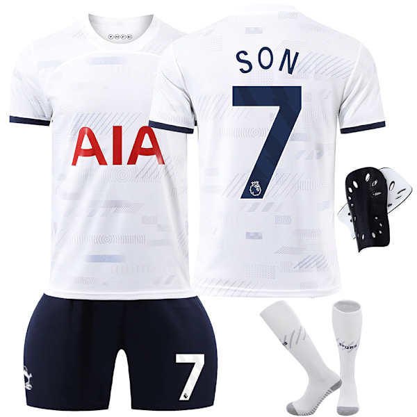 23-24 Tottenham Hotspur hjemmefotballdrakt nr 7 Son Heung-min 9 Richarlison 17 Romero drakt barn herre og dame kostyme Ingen sokker størrelse 7 No socks size 7 22 yards