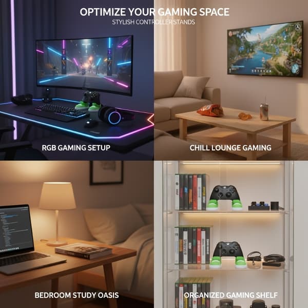 Spelkontrollställ – Skoformat hållare för PS5, Xbox & skrivbord Blue 1 Pair