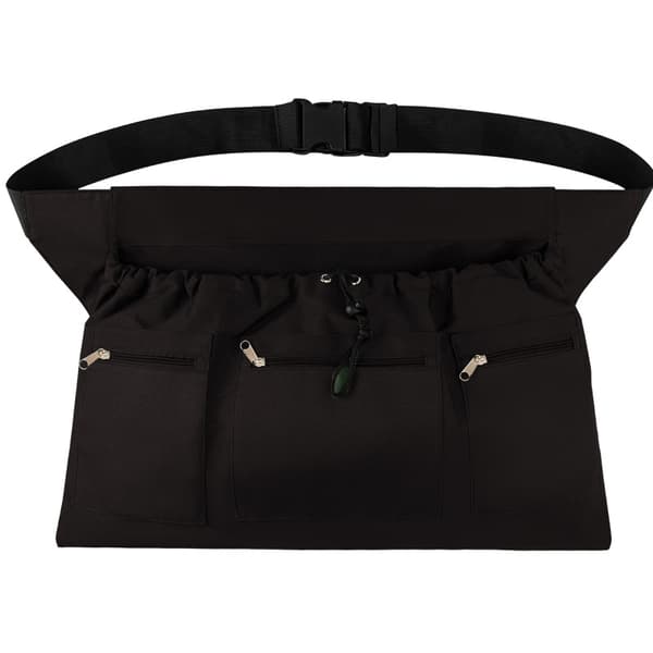 600D Oxford hageforkle med høstveske og lommer, vanntette hageforklær for menn og kvinner, justerbar 70–120 cm black