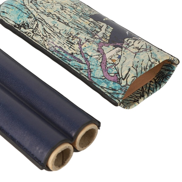 Cigar Etui 2 Fingre Kunstlæder Vandtæt Letvægts Bærbar Cigar Holder Etui