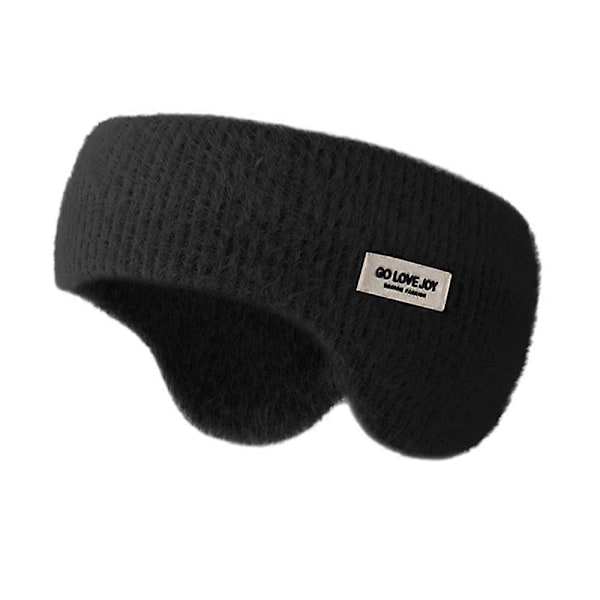 Talviset fleece-korvaläpät miehille ja naisille, pehmeät lämpimät korvasuojat, panta suojaamaan ulkoilussa, hiihtoon, juoksuun ja pyöräilyyn Black