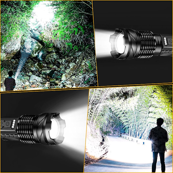 Superstark LED-ficklampa med 20 000 lumen [Energiklass A+++]