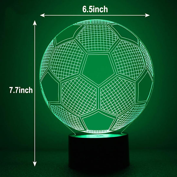 Cara 3D Illusion Fodboldlamper Lampe Fodbold Natlamper fo