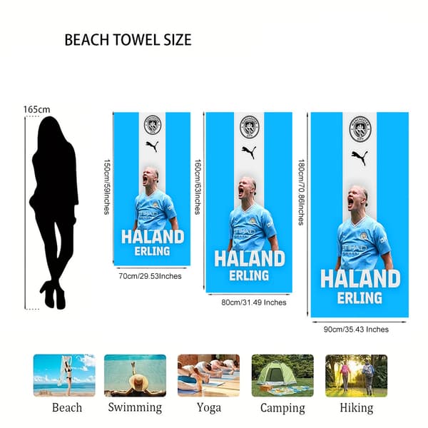 Erling Haaland strandhandduk 22 90×180cm