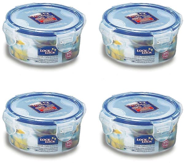 4 Sett Klar Mat Snackbeholder Rund