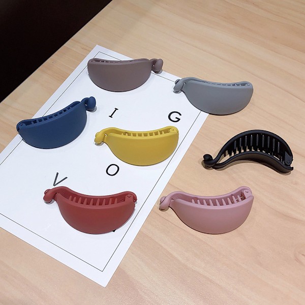 Bananhårklemmer Franske hårklemmer Matte klo klemmer No Slip Bananklemme Banankam klemme Candy Color Hårklemmer Interlocking hestehale klemme Bananhårklemmer til fint hår til kvinder Piger, 7 stk.