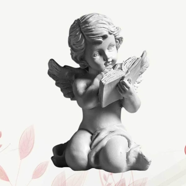 Cherub Angels Resin Trädgårdsstatyfigur Bedårande ängelskulptur Minnesstaty för inomhus utomhus trädgårdsdekoration Stil B