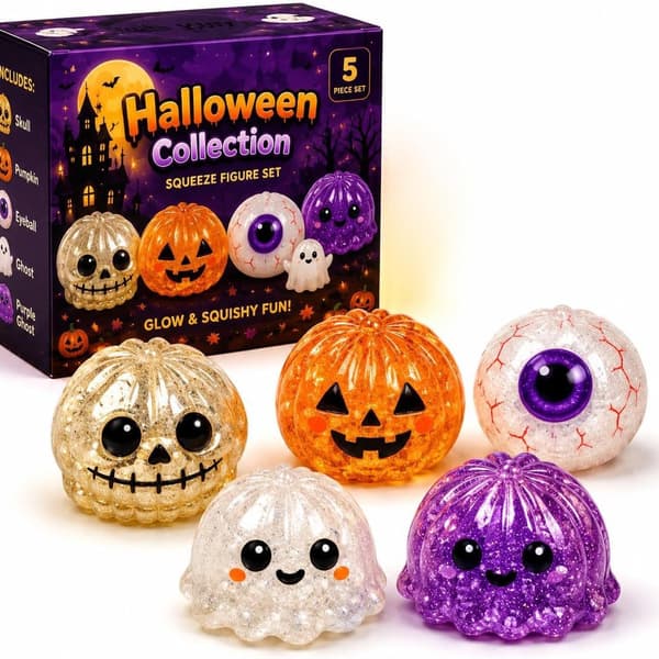 Halloween Græskar Squishy Legetøj, Langsomt Stigende Stressbold, Sensorisk Fidget Aflastningslegetøj Gilded Skull
