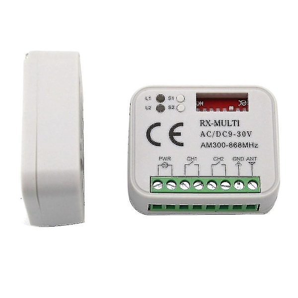 Garageportåbner Fjernbetjening Modtager 433 868mhz Rx Multi 300-900mhz Ac/dc 9-30v Modtager Med Fjernbetjening-ZZY