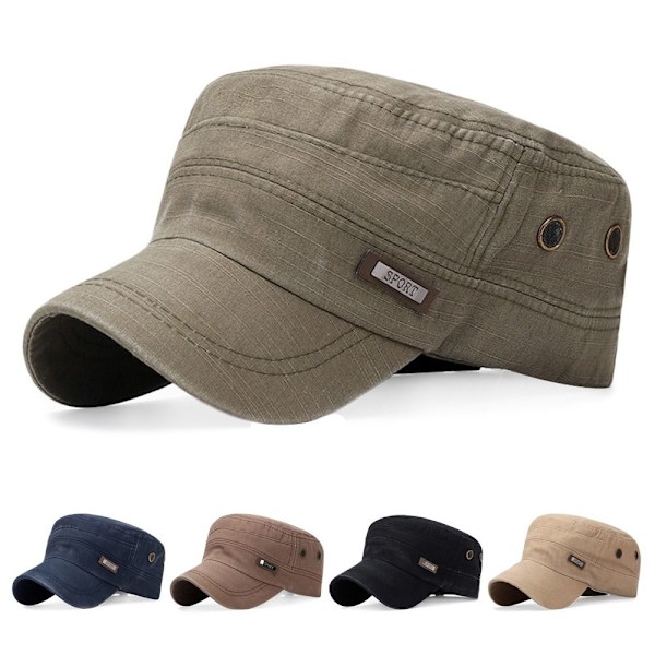 Utomhussport Quick Dry Military Kepsar Herr Andas Cap Cap Flat Hat Cykelkeps Cap Brown