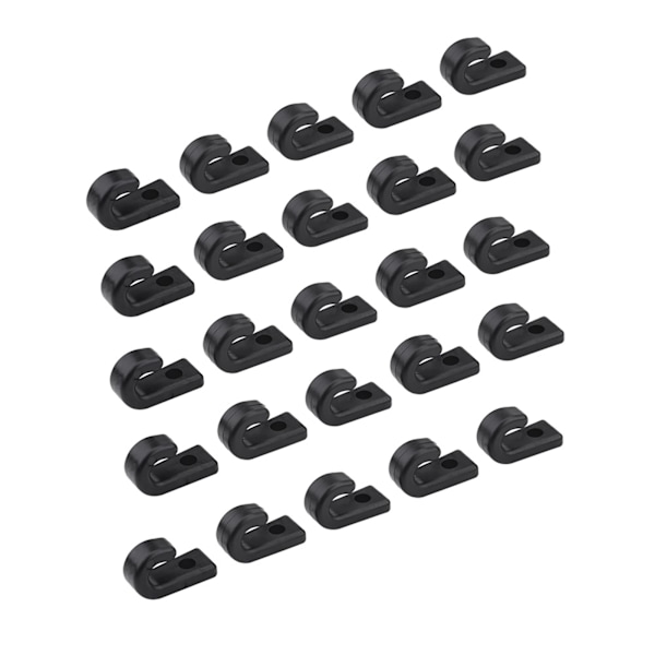 25 stk. J-kroker Svart Nylon Festekroker for Kajakk Strikk Kanopadling Båtutstyr