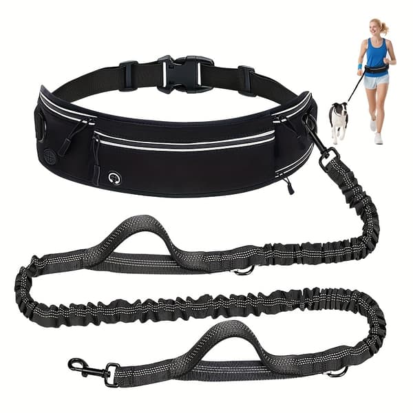 AIRUIDOG Handsfree hundkoppel med justerbart infällbart koppel för löpning, reflekterande säkerhet, jogging, utomhus, husdjurstillbehör Grey One-size