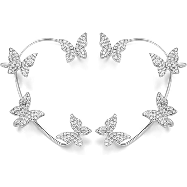 Zirkon Sommerfugle Øreringe til Kvinder Sommerfugl Øre Cuff Wrap Crawler