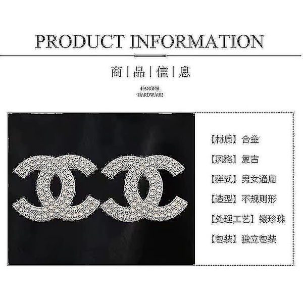 Bebetter CC Brosch Kvinnor Slips Dekorativ Brosch Diamant Pärla Dekorativ Knapp Brosch Bästa Presenten För Kvinnor Flickor H