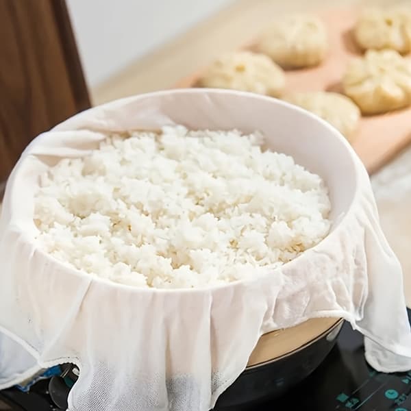 5 stk dampduksett – non-stick bomullsgasbind for ris, dumplings og damping Steamer Cloth