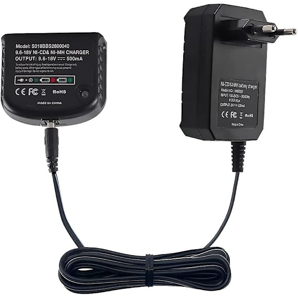 Ersättningsladdare Kompatibel med Black & Decker 9.6v 12v 14.4v 18v Nicad Nimh Batteri Hpb18-ope Hpb18 Hpb14 Hpb12 Hpb96 244760-00 A1718 Fsb18