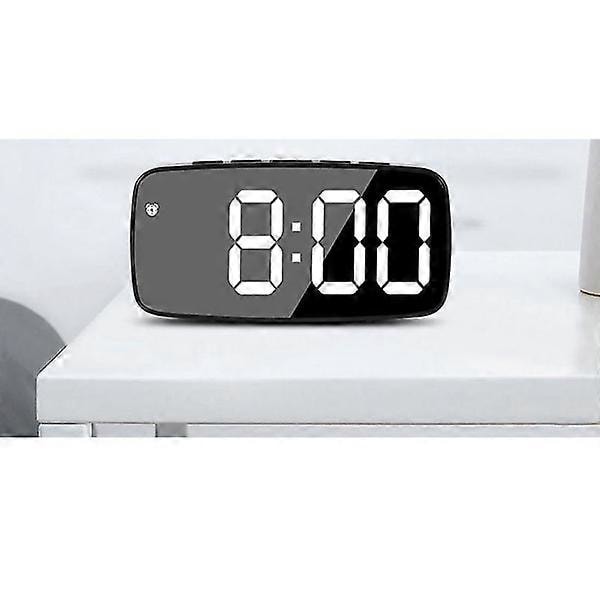 Smart Digital Väckarklocka för Sängbord, Grön LED Rese USB Bordsklocka med 12/24h Datum Temperatur