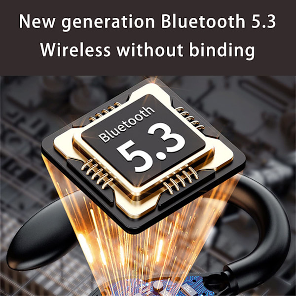 Gaming Headset Konkurrence Lav Latens In-Ear Bluetooth Hovedtelefoner, IPX7 Vandtætte Immersive Bass Bluetooth Hovedtelefoner med Digitalt Display (Sort)
