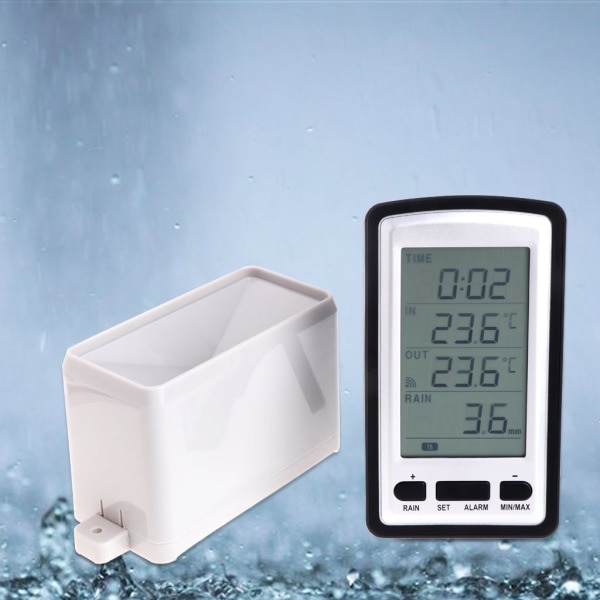 Regnmätare väderstationsinstrument termometer digital trådlös regnmätare