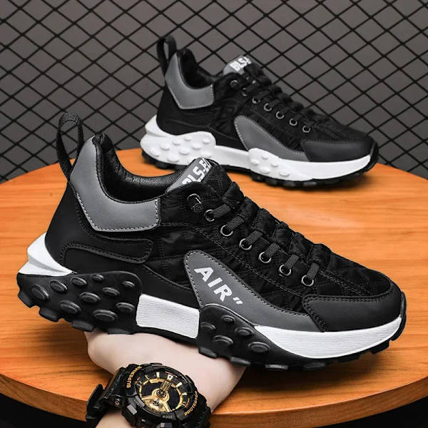 Afslappede fritidssko i gummi til mænd, hvide sneakers, åndbare sportssko, løbesko, sko