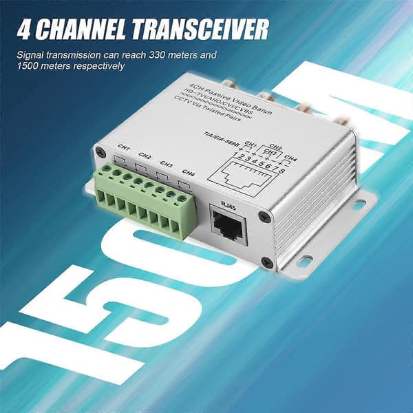 UTP 4-kanals passiv video balun transceiver