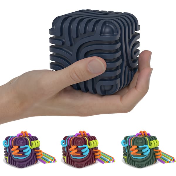 3D Sensorisk Aktivitetsbräda – Stresslindrande Leksak i Silikon med Remmar för Barn 1Pc【Red】
