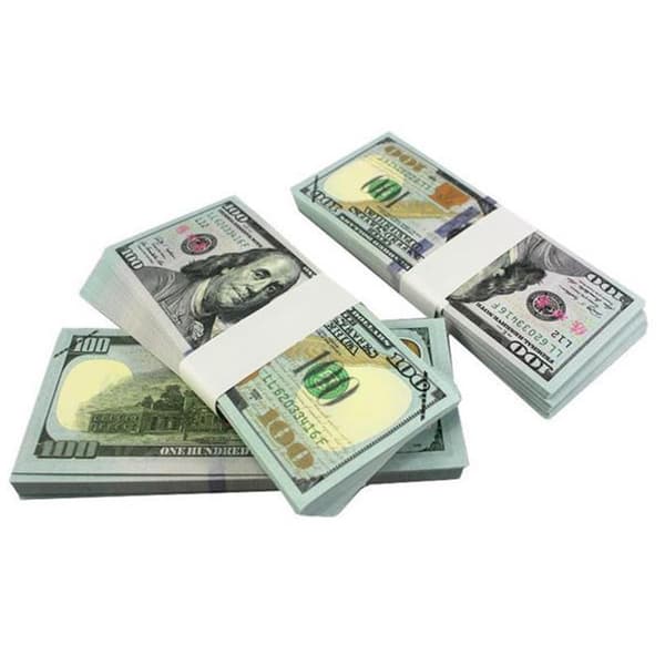 Leksakspengar - 100 amerikanska dollar (100 sedlar) Grey gray