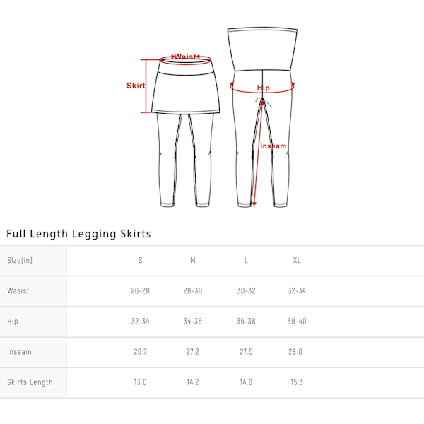 Kjol leggings för kvinnor, yoga leggings med kjol S