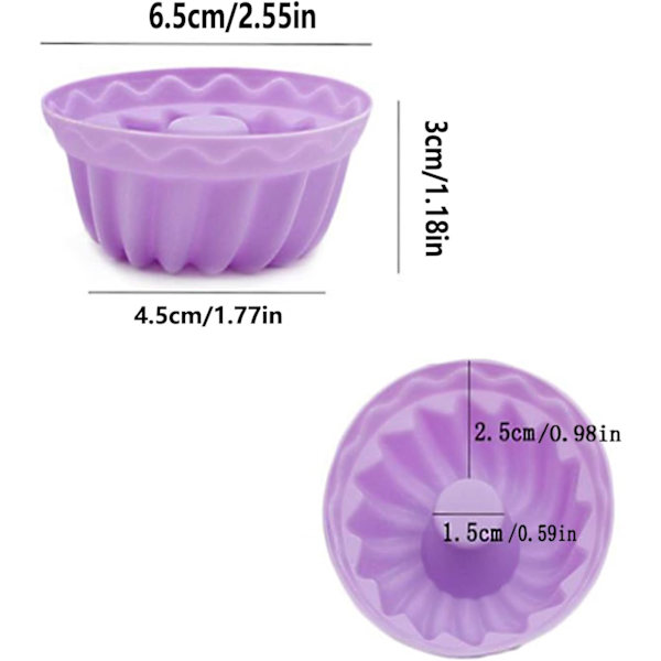 Silikone Bageforme Genanvendelig Cupcake Kage Budding Muffin Form 12 Stk Sæt