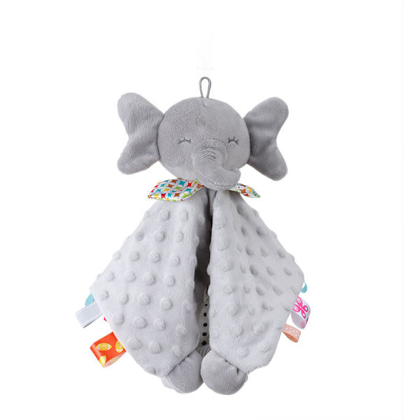 Pro Goleem Elefantti Turvalelu, Pehmeä Unisex Lovie Vauvalahja vastasyntyneille pojille ja tytöille, pehmolelu, täytetty eläin, harmaa, 40 cm