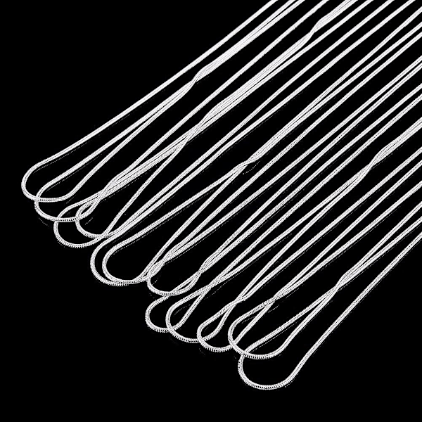 12 st Silverpläterade 1,2 mm Ormkedjor: 45 cm Kedjor med Karbinhake för Smyckestillverkning