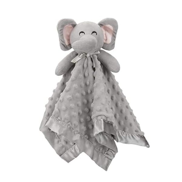Pro Goleem Elefantti Turvalelu, Pehmeä Unisex Lovie Vauvalahja vastasyntyneille pojille ja tytöille, pehmolelu, täytetty eläin, harmaa, 40 cm