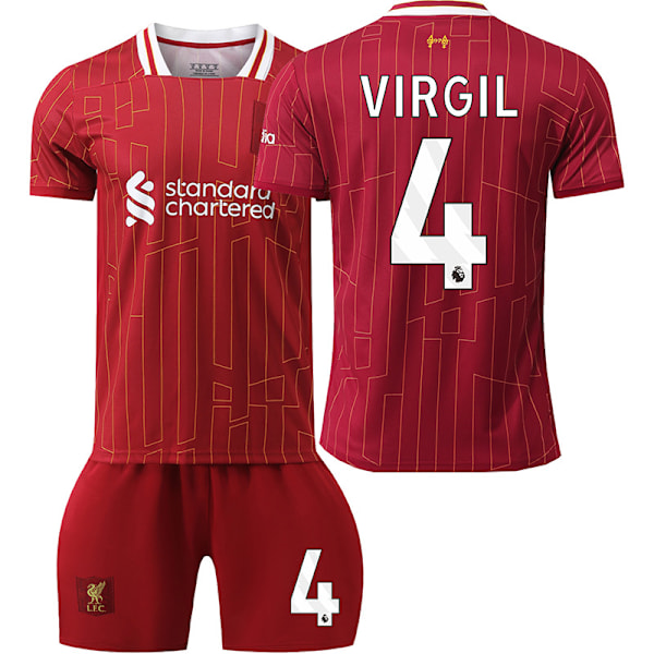 Liverpool 24-25 tröja nr 11 Salah 9 Firmino 66 Arnold 10 McAllister fotbollströja Home No. 4 no socks