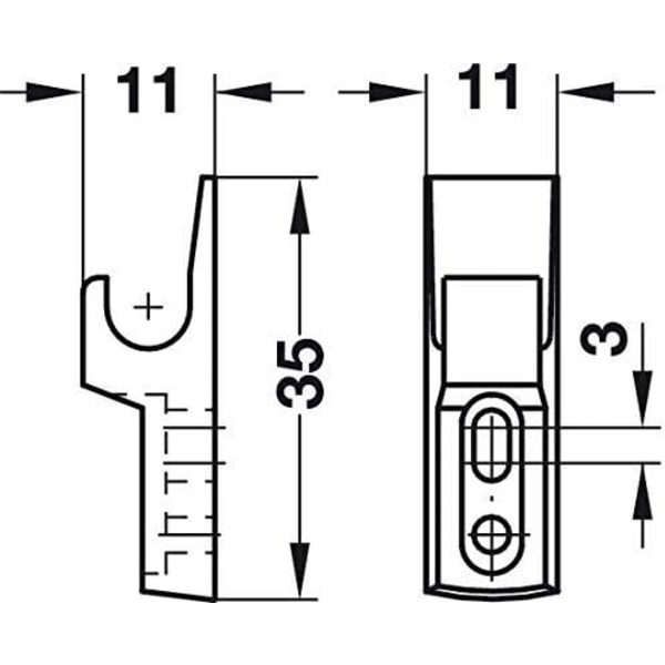 x2 Mini Touch Catch Lås Skab RV Skabsdøre