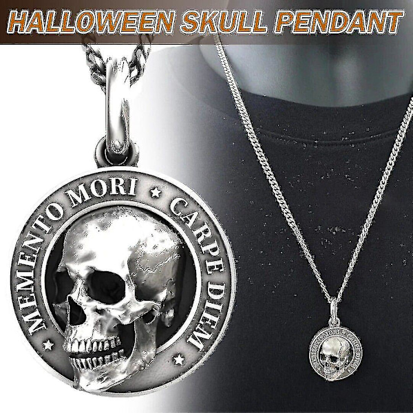 Memento Mori Pääkalloriipus Kaulakoru Miehille Goottilainen Punk Korulahja Asuste