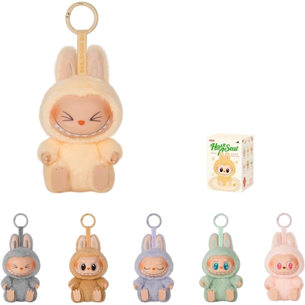 Halva priset-kampanj! 1-pack POP MART Labubu 2.0 The Monsters Spännande Macaron Plyschdockor Figurleksaker Blind Boxes grey