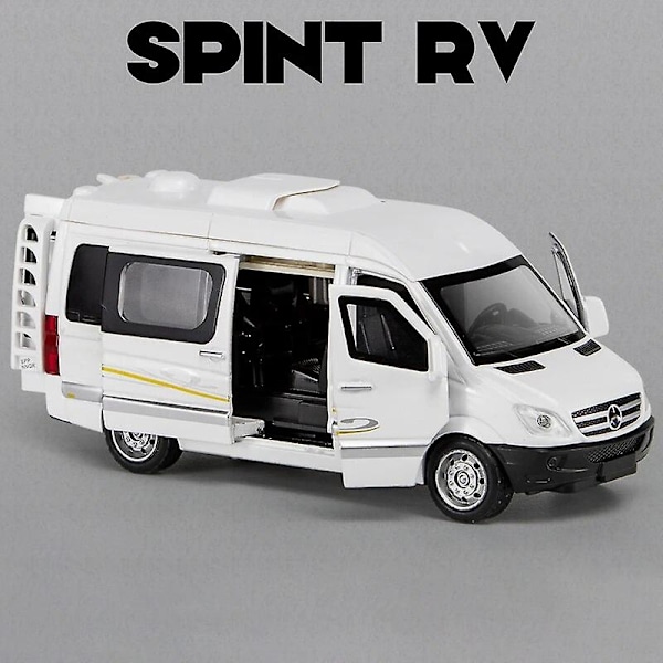 1:32 Sink Alloy Buss Transit Varebil Leketøy Bil Støpt Mpv Modell Lyd Lys Trekk Tilbake Barn Gave Gutter For Leker Spint Rv Spint Rv White