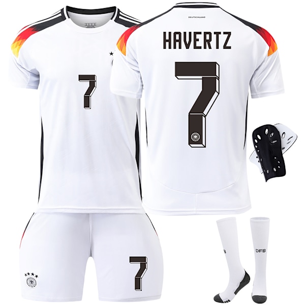 2024 Tyskland hjemmebane trøye nr 13 Muller EM-trøye 7 Havertz 8 Kroos fotballtrøye barn guttekostyme Ingen sokker størrelse 17 No socks size 17 30 yards