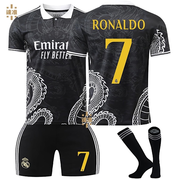 23-24 Real Madrid jalkapallopaita Drake-versio nro 7 Vinicius 5 Bellingham 11 Rodrigo lasten paita C Ronaldo nro 7 sukka C Ronaldo No. 7 socks 22 yards