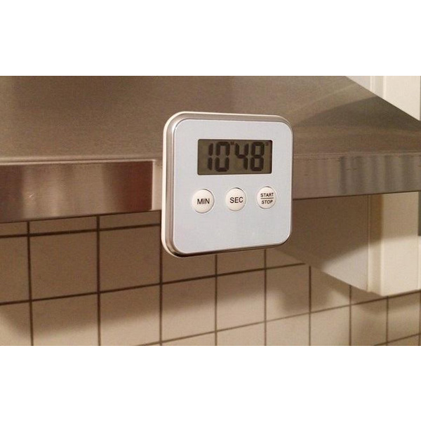 Magnetisk Digital Kökstimer - Nedräkningstimer för Matlagning med Stativ - Magnetisk Baksida Timer för Kök White