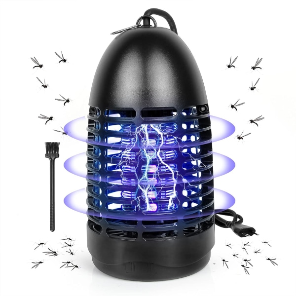 Mygglampa, insektsdödare med rengöringsborste, elektrisk flugdödare för att minska flygande insekter för inomhuskök sovrum uteplats Trädgård