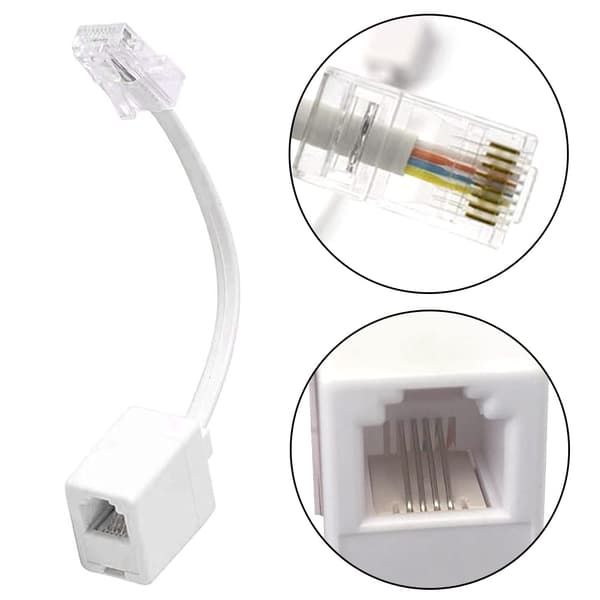 stk. RJ45 til RJ11 Konverter Telefonadapter