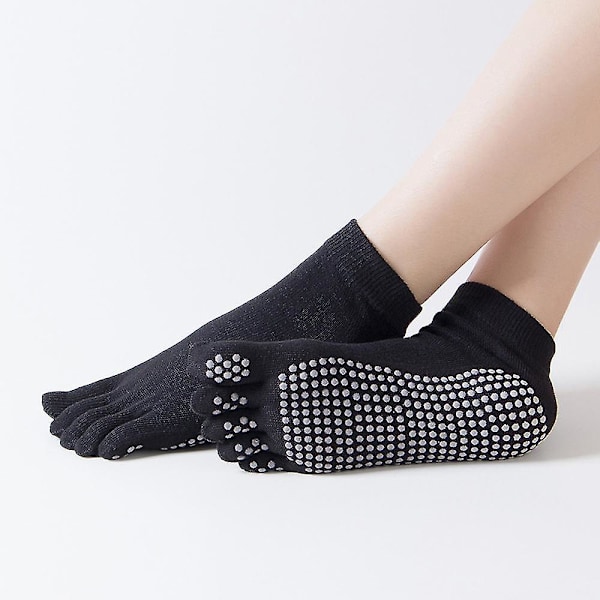 1 par strumpor Halkfri Fitness Pilates Sportsockor Ren bomull