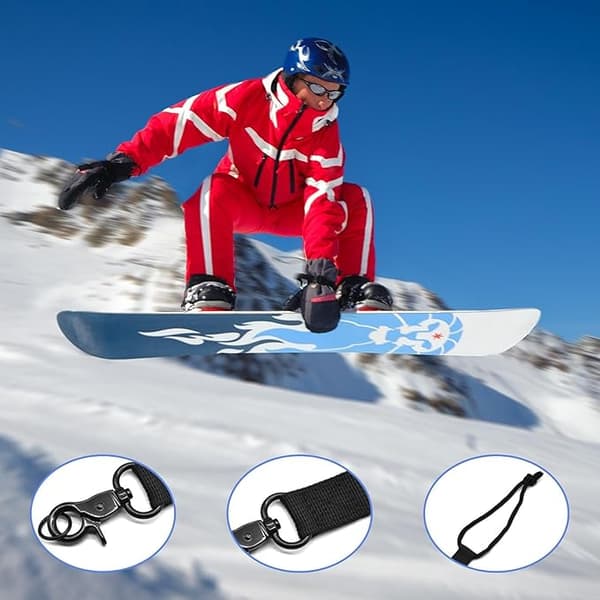 Snowboard Säkerhetsbälte - 30cm Skid säkerhetsrep | Snowboard Säkerhetsbälte - Nylon med metallspänne, robust och hållbart.