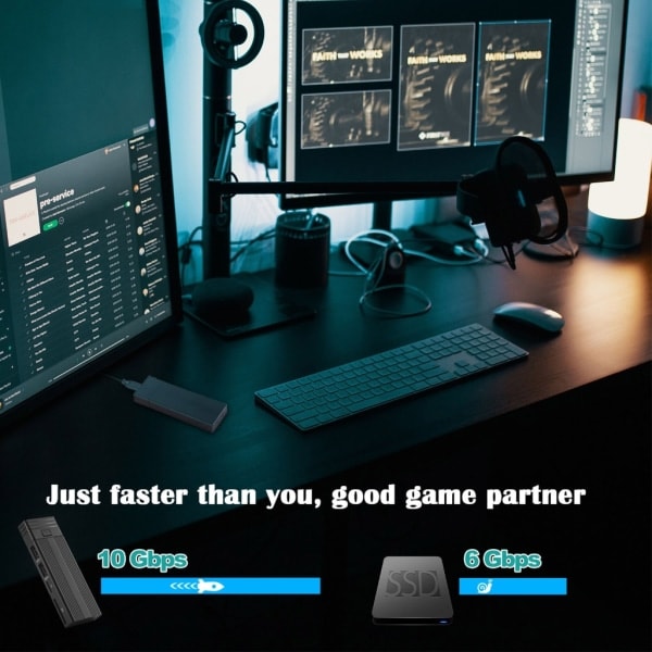 M.2 NGFF NVMe-fodral Extern SSD-box USB3.0 Type-C-skydd