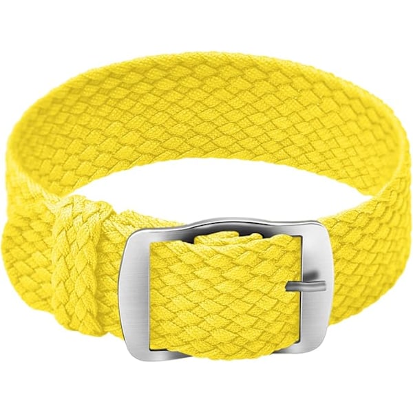 Nylon-kello ruostumattomasta teräksestä valmistetulla soljella, unisex, keltainen Yellow 14mm